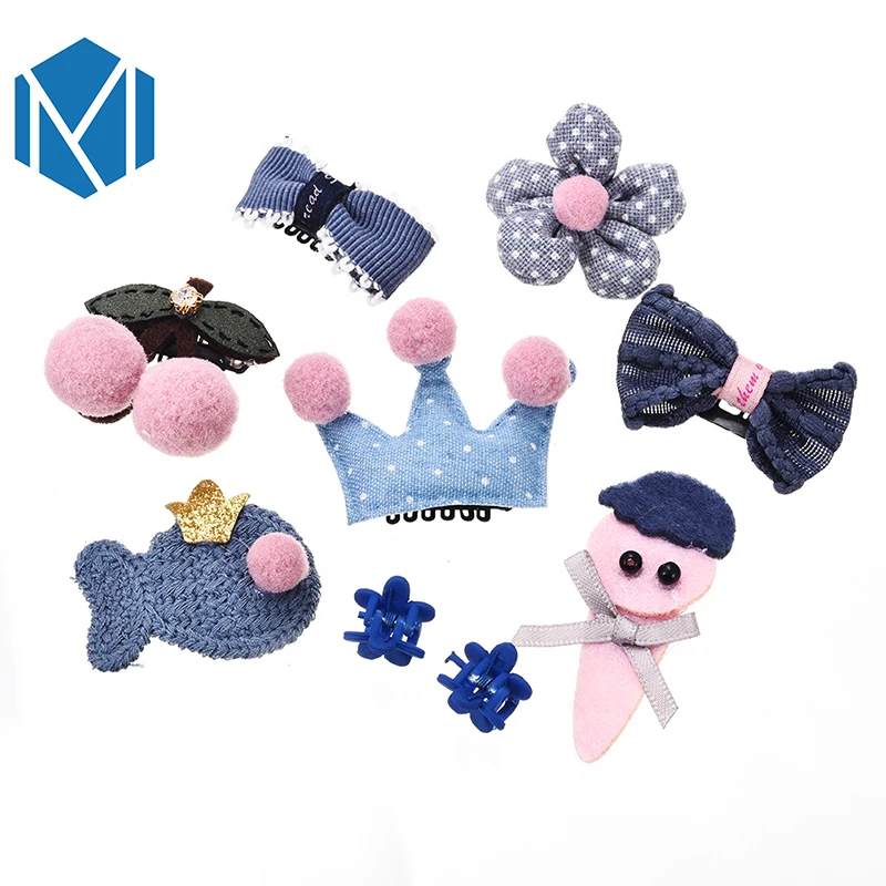 9pcs NewBaby Girls Bow Hair Clips Set Gift Headwear Safety Crown Barrettes Flower Kids Accessories barrette cheveux fille | Аксессуары