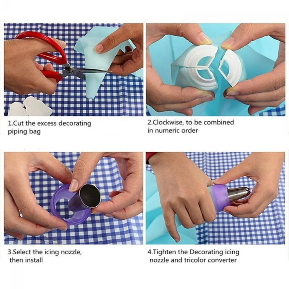 3 цвета глазурь кондитерский мешок русский конвертер сопла муфта крем инструмент