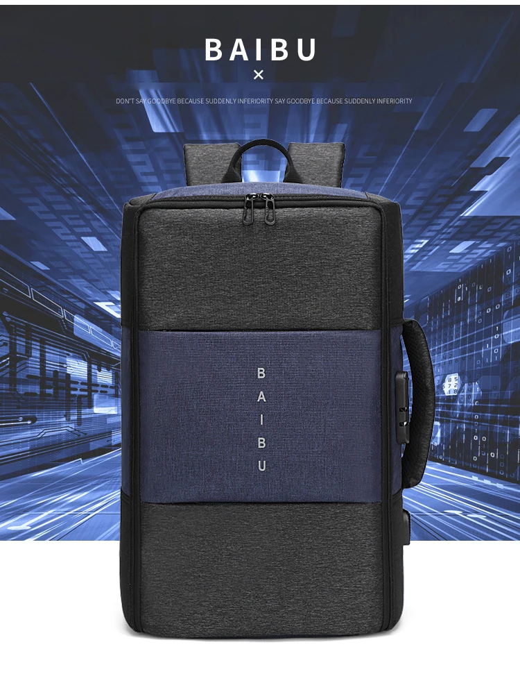 BAIBU Новые рюкзаки с usb-разъемом для мужчин замок паролем рюкзак для ноутбука модный рюкзак Повседневная сумка Mochila
