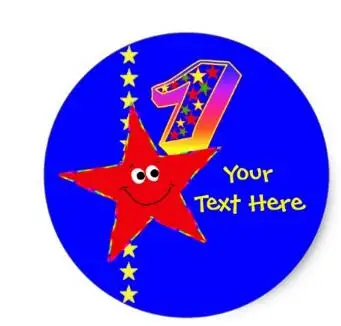 

1.5inch Red Smiley Star 1st Birthday Stickers