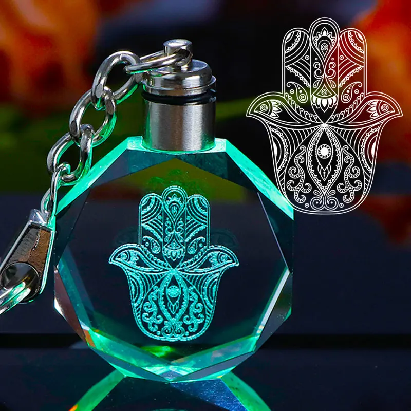 Evil eyes Кристалл Caduceus брелок лазерная гравировка Красочный Светодиодный светильник стеклянный брелок медицинский оздоровительный символ подарок для доктора медсестры - Цвет: Evil eyes