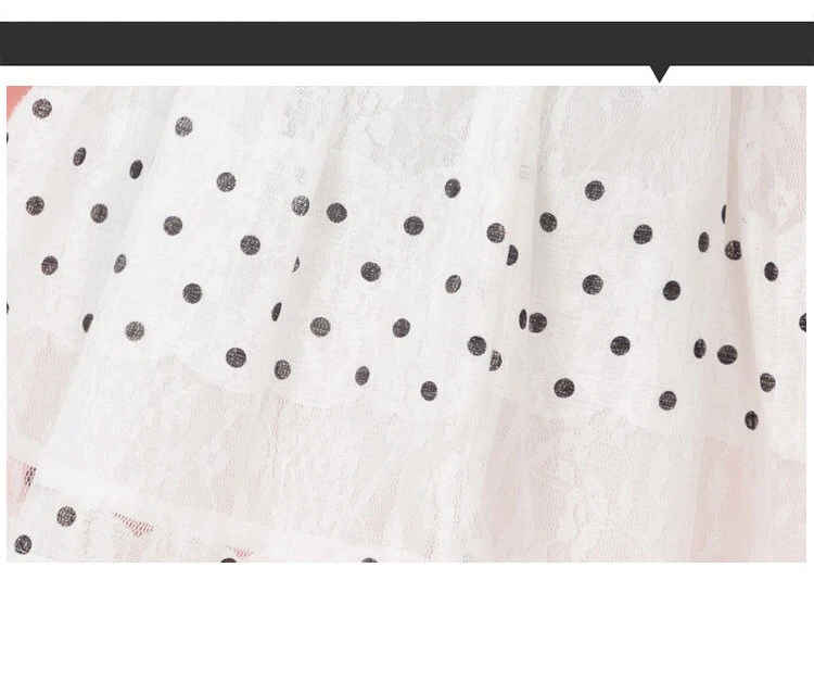 

Kids Dresses For Girls 2019 Spring And Autumn Models High Quality Girl Dress Fashion Lace Dot Long Sleeve Princess Dress