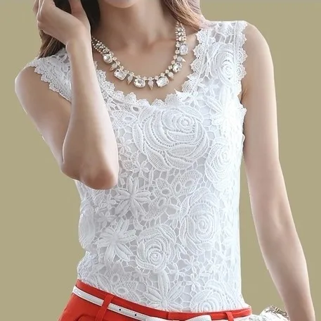 Блузка женская кружевная с круглым вырезом белая|lace blouse|woman blouse summerwomen blouses |