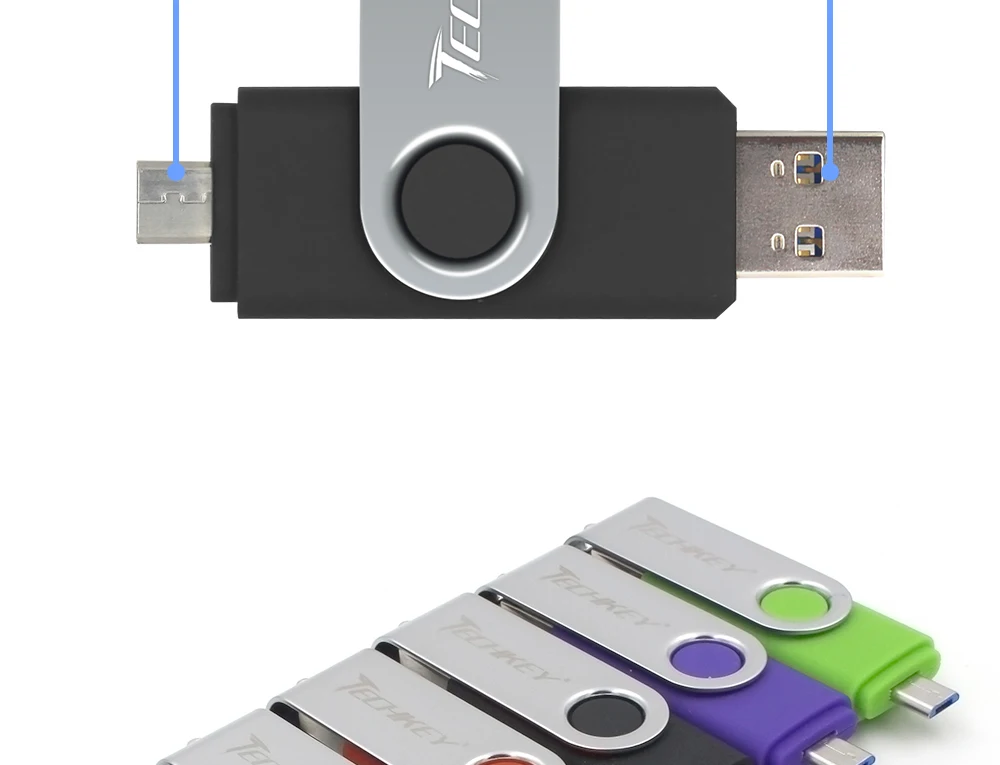 Новинка, OTG usb 3,0, usb флеш-накопитель, 3,0, TECHKEY, флеш-накопитель, 8 ГБ, 16 ГБ, 32 ГБ, 64 ГБ, memoria cel, usb флешка, флешка, u-диск, подарок для мобильного