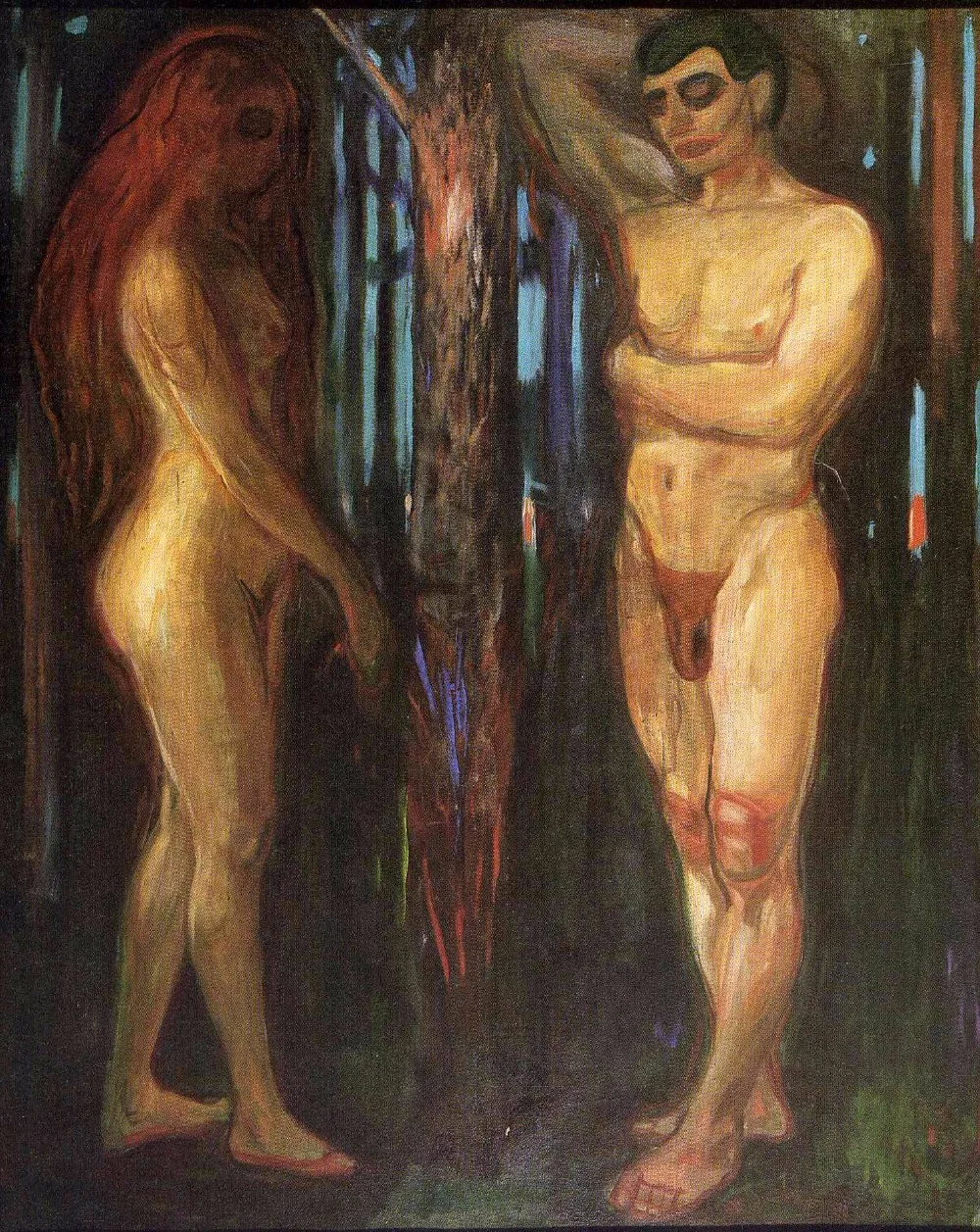 Картина маслом Размножение на льняном холсте adam-and-eve от Edvard Munch Бесплатная