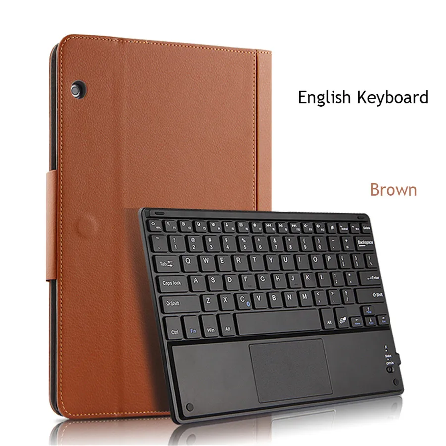 English Brown Для huawei MediaPad T5 10 AGS2-W09/L09/W19/L03 10,1 ''беспроводной Bluetooth клавиатура чехол для планшета с подставкой Многоязычный язык - Цвет: English Brown