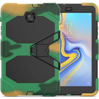 Дети Безопасный противоударный чехол для Samsung Galaxy Tab 8,0 T387 SM-T387 Tablet Heavy Duty Силикон+ PC подставка чехол принципиально+ ручка - Цвет: camouflage