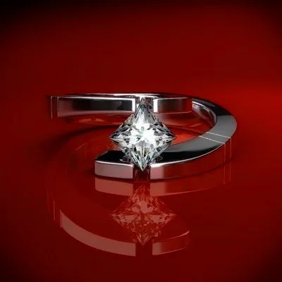 Роскошное женское бриллиантовое кольцо белое квадратное обручальное обещание