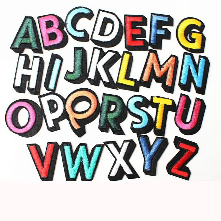 Alphabet Letters Can Choose Colorful Diy Patch With Embroidery Cloth Paste Accessories Iron-on Applique Badge | Дом и сад