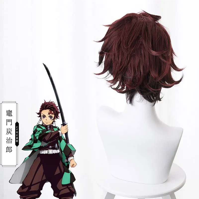 Nezuko Tanjirou Kamado парики демон Slayer Kimetsu no Yaiba Косплей зенитсу агатсума золотые короткие