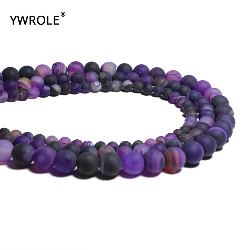 6/8/10mm Natural Dull Polish Stripe Agat Matte Stone Beads For Jewelry Making DIY Bracelet Material Strand 15'' Hand made |
