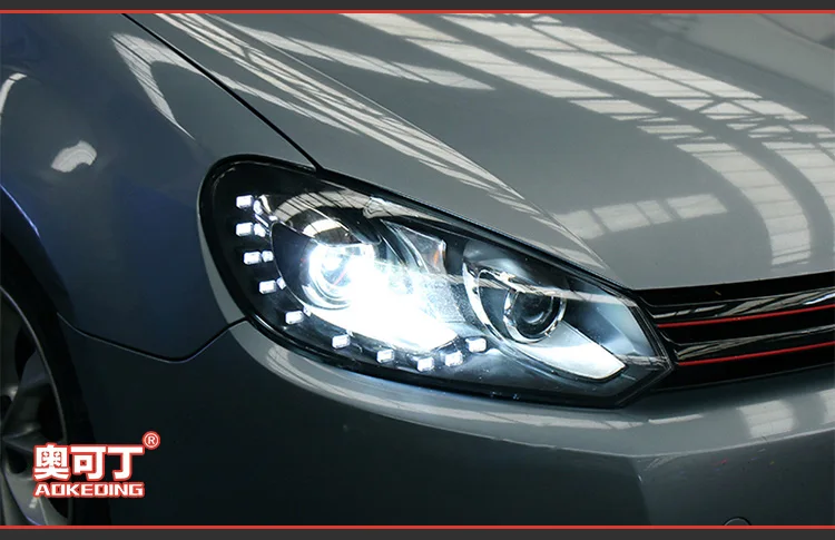 AKD тюнинг Автомобильные фары для VW Golk6 Golf 6 MK6 светодиодные фары DRL ходовые огни Биксеноновые Противотуманные фары ангельские глазки авто