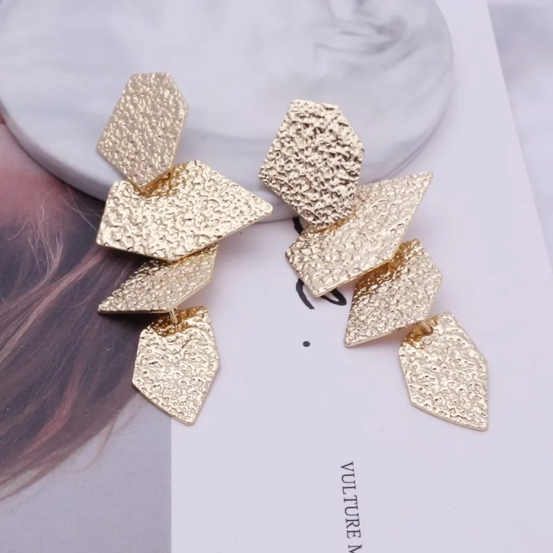 European& American Exaggerated Round Coin Drop Earring for Women Pendientes Vintage Geometric Metal Large Earrings Jewelry Gift