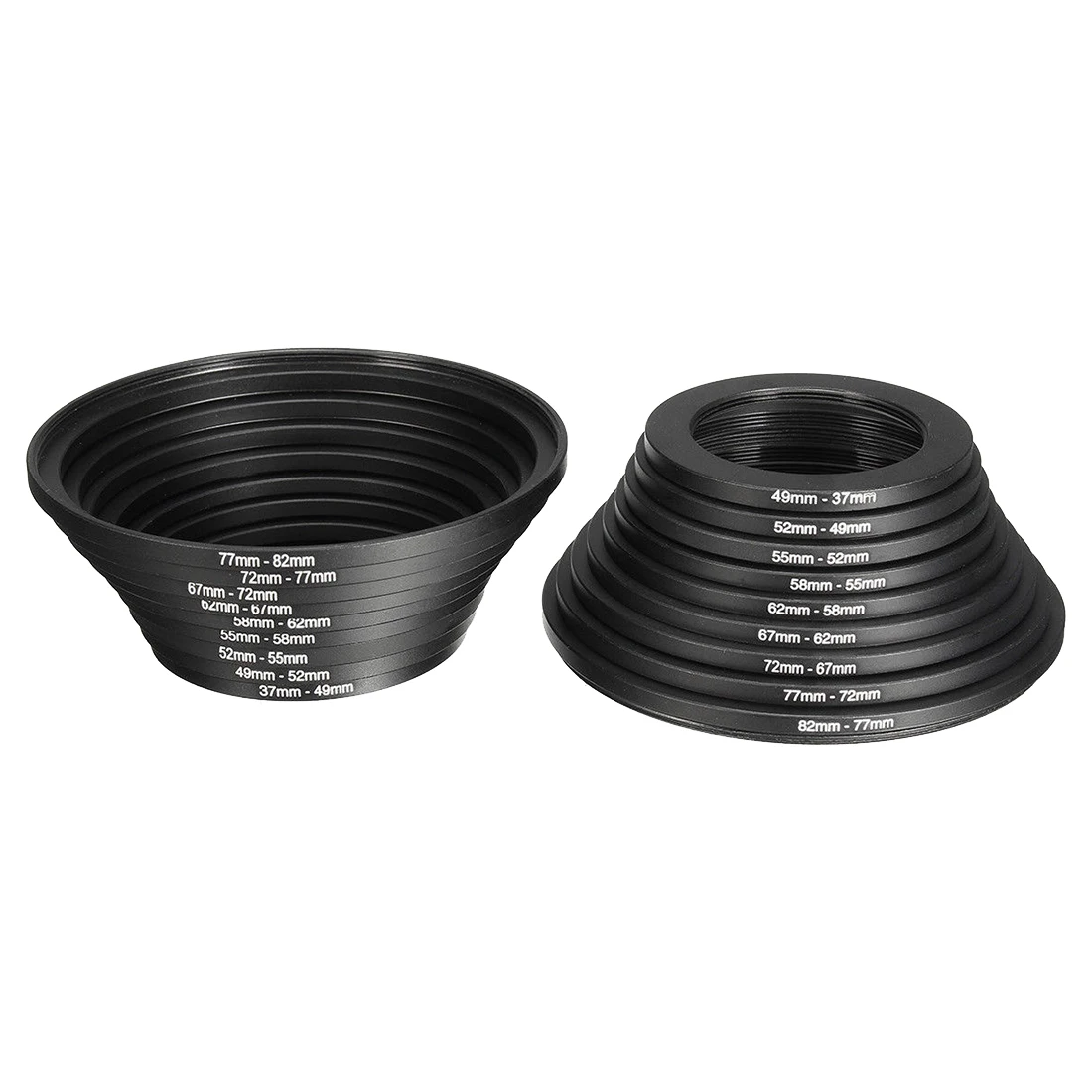 18pcs camera lens filter ring adapter step up down ring adapter 37 82mm set for canon nikon all camera dslr free global shipping