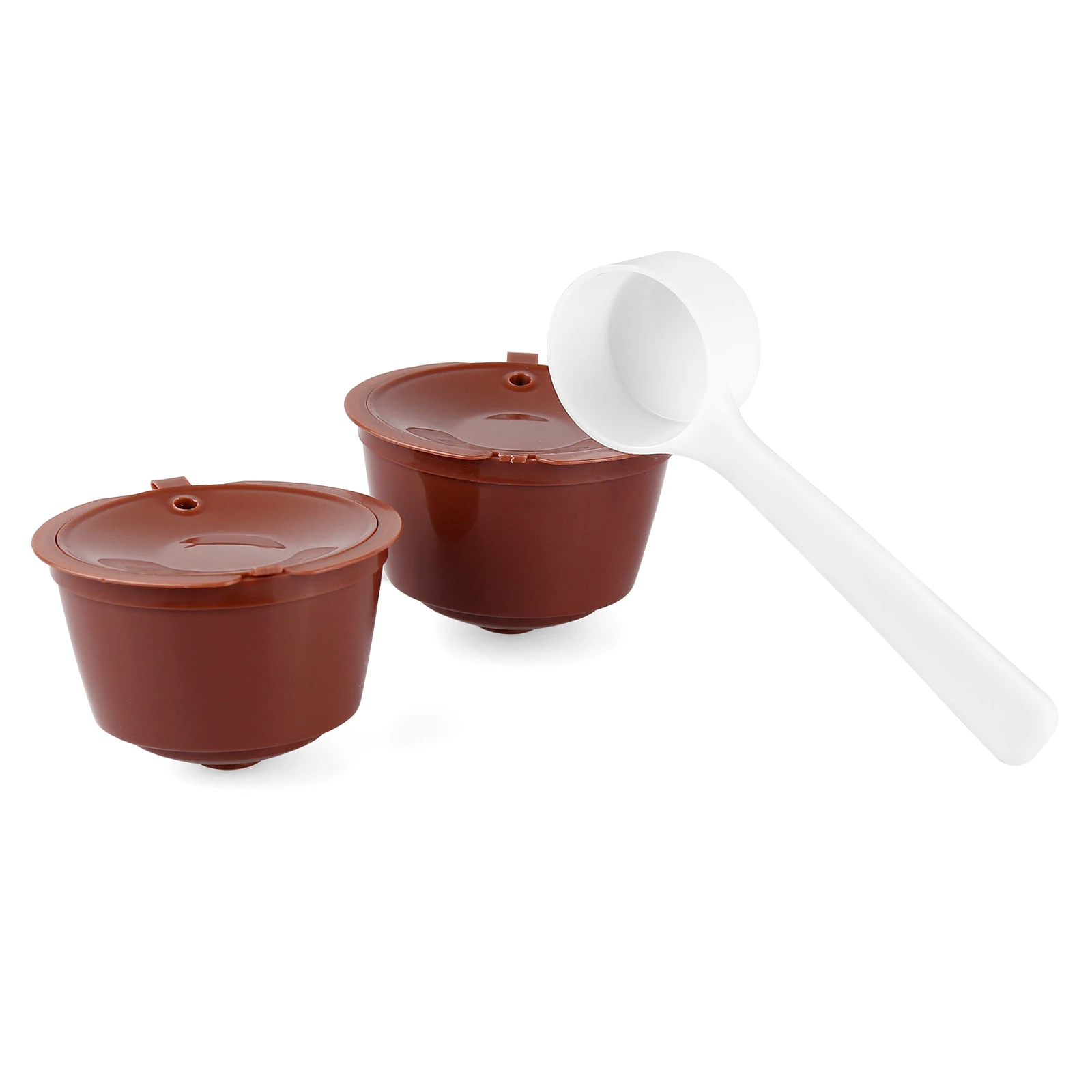 2 шт.+ ложка многоразовые Многоразовые капсулы с кофе для Nescafe машины Кофеварка капсула Pod чашка капсулы
