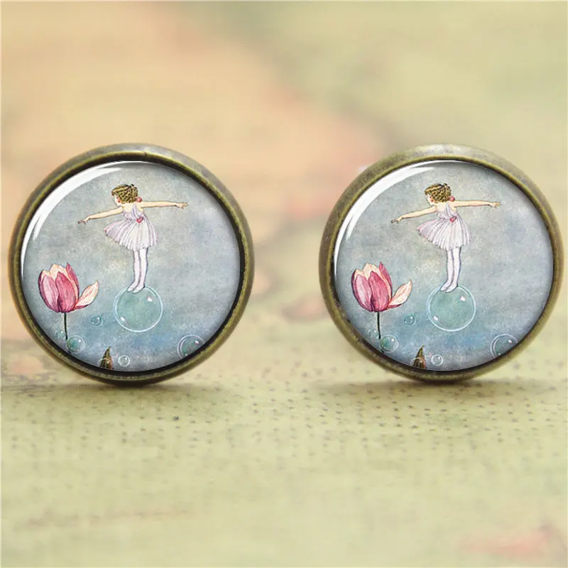10pairs/lot Fairy Tale earring girl like a princess in fairy tale glass Photo Lotus Jewelry | Украшения и аксессуары
