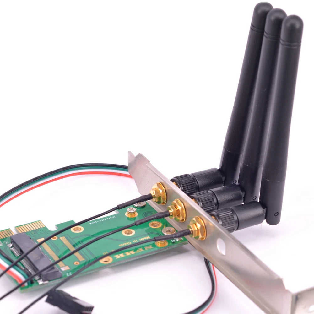 

MINI Mini PCIE to PCIE Express Wireless Network Card Adapter With 3 AC Dual Band Antenna Bluetooth Wifi Card Converter