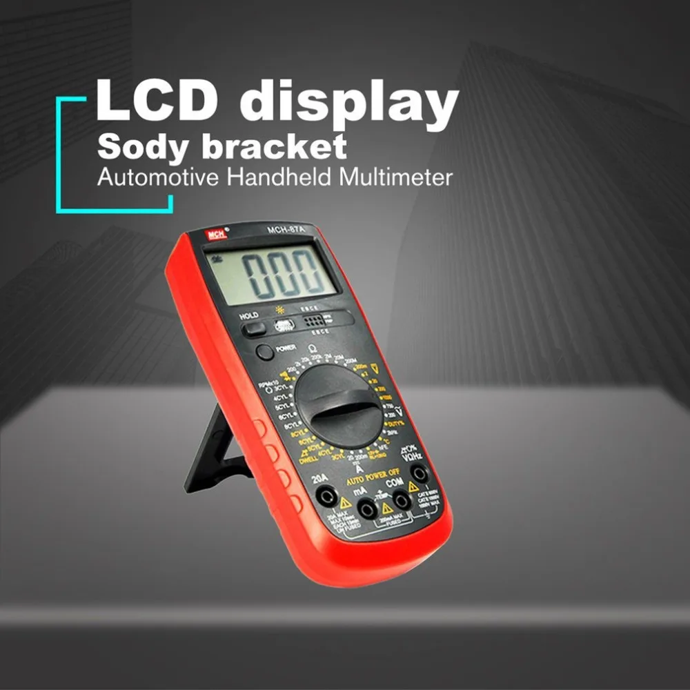 MCH-87A Automotive Handheld Multimeter AC/DC Volt Ohm Diode Current Voltmeter Tester Meters Digital Ammeter Multitester | Инструменты