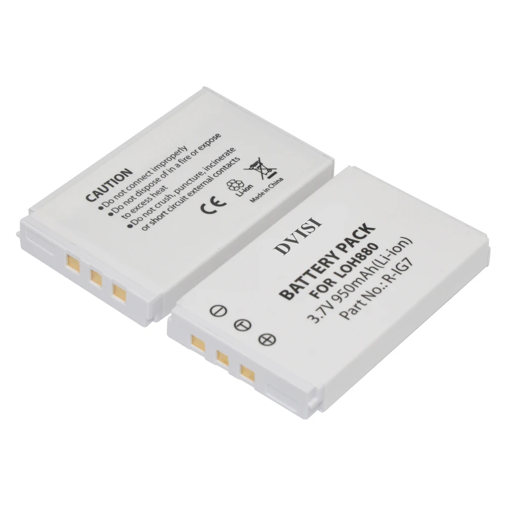 

R-IG7 Battery DVISI 2Pcs 3.7V Rechargeable Lithium ion Bateria for LOH880 Logitech Harmony One 900 720 850 880 885 890 Pro H880