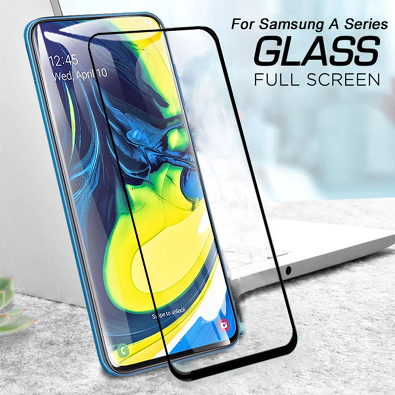 Закаленное стекло с полным покрытием для Samsung Galaxy A60 A80 A90 Защитная пленка экрана
