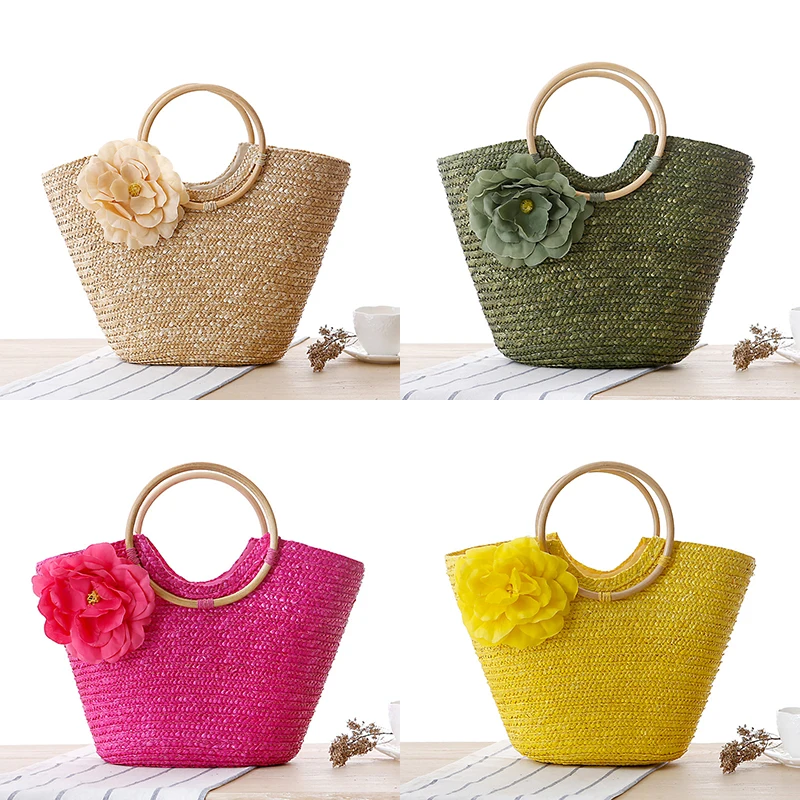 2020 пляжные сумки женские большие Соломенные Сумочки Летняя мода Bolsa Feminina
