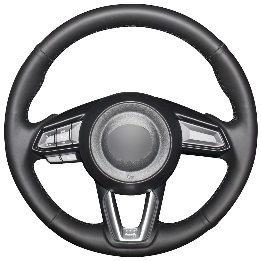 Чехол на руль из черной натуральной кожи для Mazda 3 Axela 2017 6 Atenza 2018 CX 5 CX5 9 2016 2017|car steering