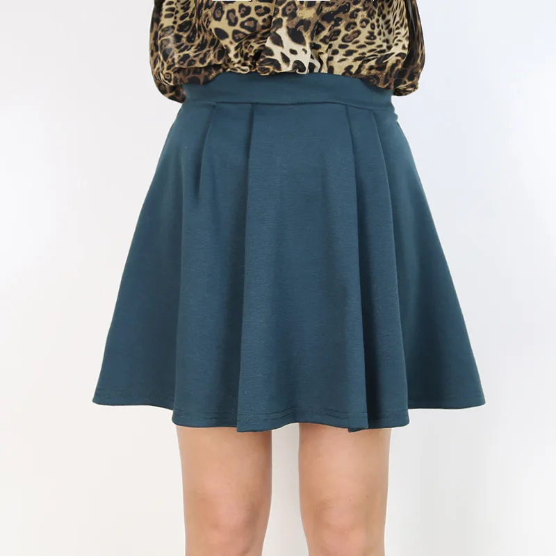 Женская тонкая юбка с эластичным поясом однотонная элегантная летняя новинка 2017