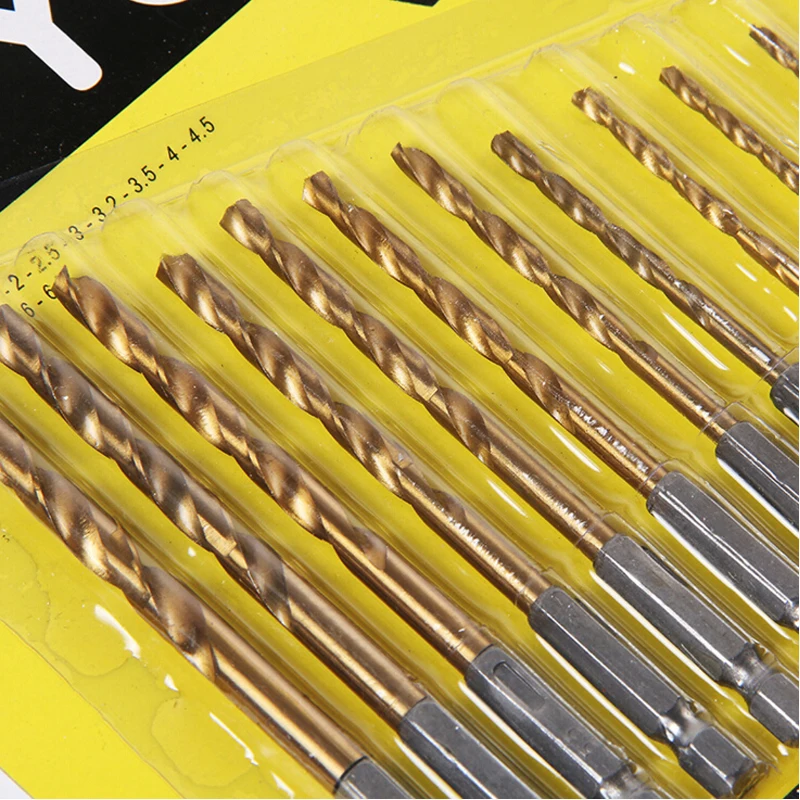 TOSINO 13 шт. спиральная дрель высокоскоростная стальная отвертка с титановым