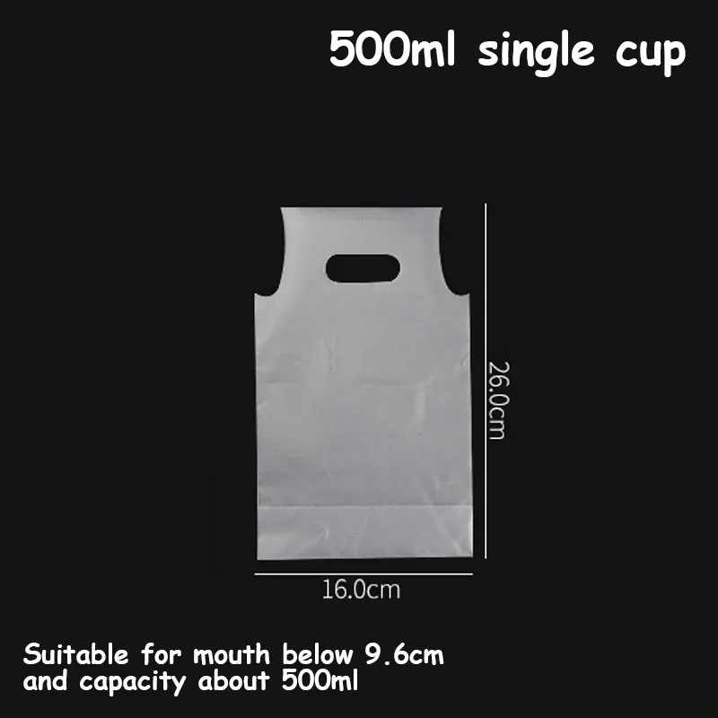single cup 500ml Одноразовые стаканчики для кофе, собачка, сумка для вынос, питьевая упаковка, инструменты, пастика, двойные стаканчики, сумочка для упаковывания бутылки, 50 шт - Цвет: single cup 500ml