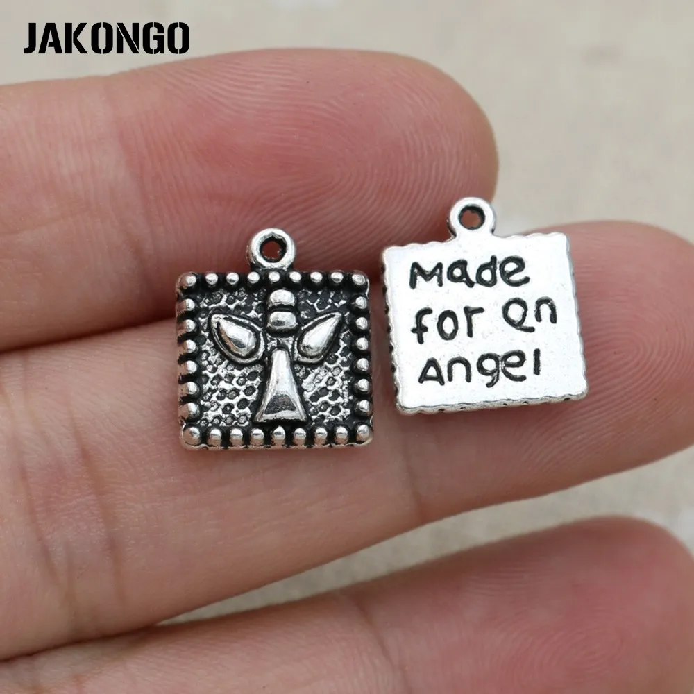 JAKONGO 10 шт. античные посеребренные Подвески с подвеской в виде ангела для браслета