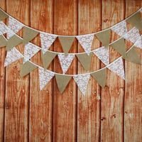 3m floral lace wedding banner rustic style hessian burlap bunting garland for birthday baby shower party home decoration