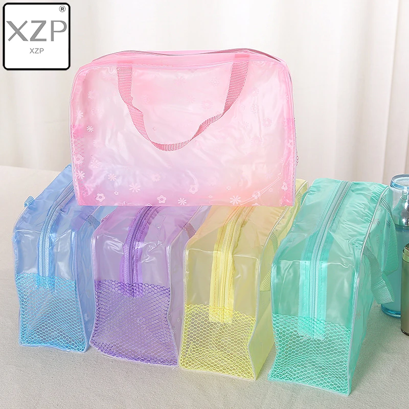 

1Pcs 5 Colors New Waterproof PVC Transparent Storage Bag Flower PVC Cosmetic Bag Travel Bath Toiletry Makeup Bag Large Volume