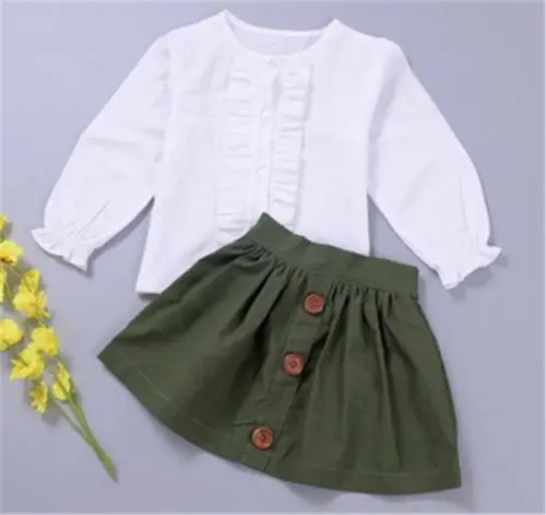 2 шт. Детская футболка с длинным рукавом и юбка|kids baby girl|kids babybaby girl |