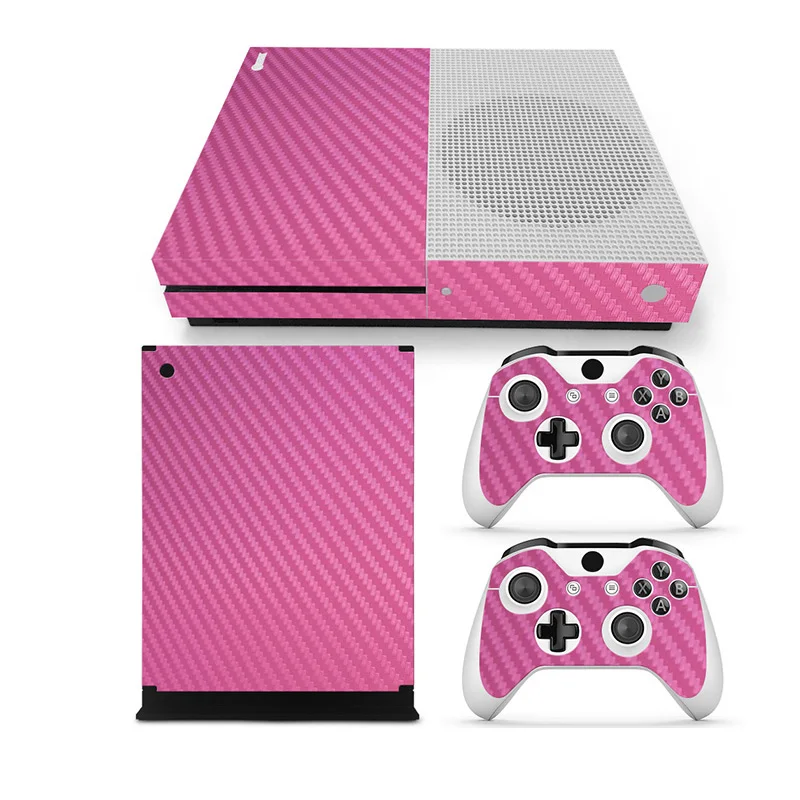 Pink Для xbox One Slim консоль виниловая кожа Наклейка протектор для microsoft xbox One SLIM и 2 контроллера Скины наклейки s для xbox ONE S - Цвет: Pink