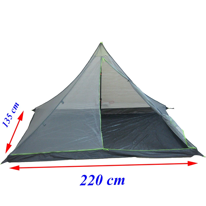 Двусторонняя 20D silnylon Сверхлегкая Аста Пирамида открытый 1 или 2 человек 2 слоя 3 Сезона Палатка