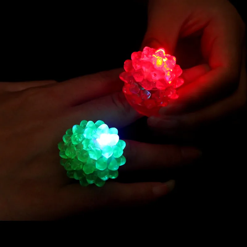 60pcs per pack party favor LED strawberry flashing ring rubber led finger ring light for party and clubs