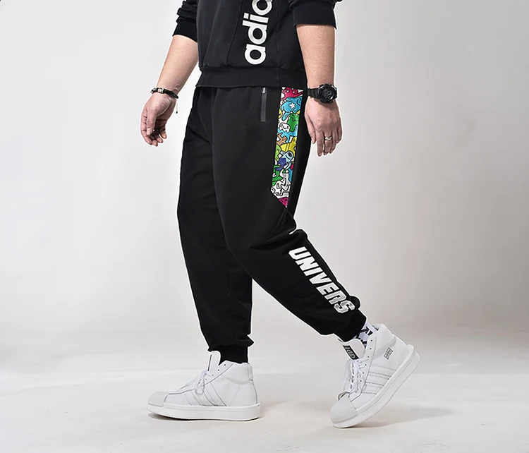 Новые весенние мужские штаны для бега размера плюс 7xl 6xl 5x2019, черные спортивные штаны в стиле хип-хоп, повседневные обтягивающие Мужские штаны-шаровары