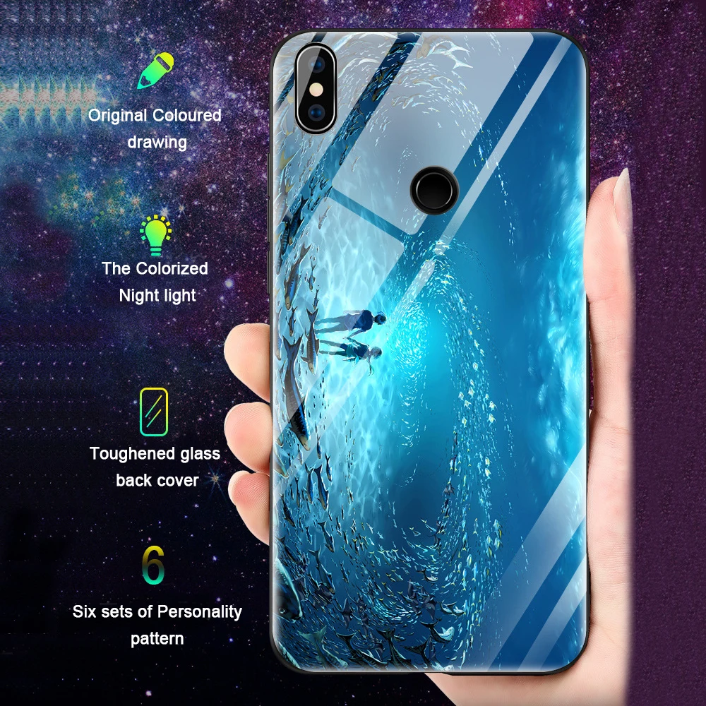Lu mi nous Стекло чехол для телефона Xiaomi Redmi Note 5 Pro 4X5 плюс 6 Чехол люксовый Жесткий