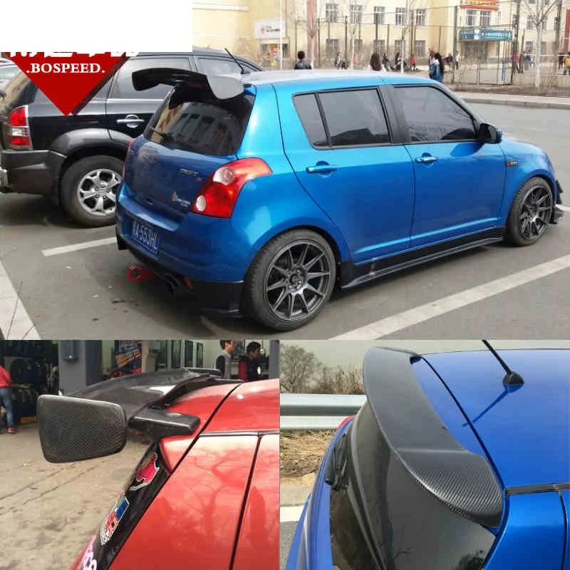 Подходит для SUZUKI SWIFT Задний спойлер из углеродного волокна высокого качества|spoiler