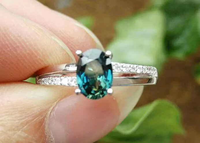 

Natural blue sapphire gem Ring Natural gemstone Ring S925 sterling silver trendy Luxury two arm women party gift Jewelry