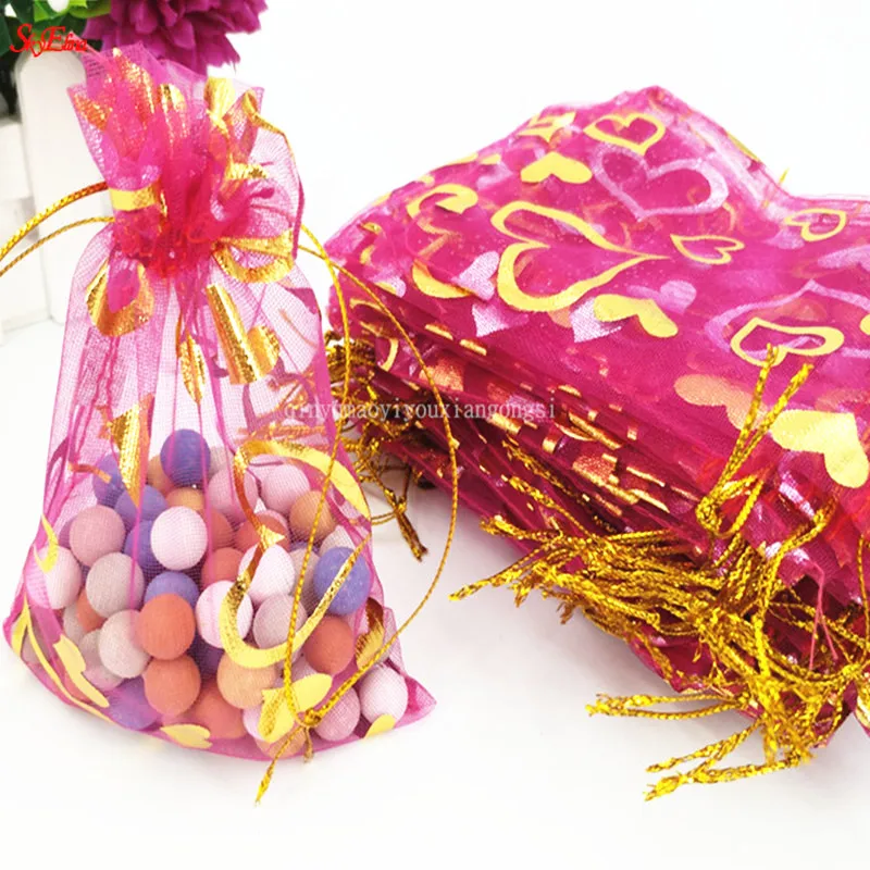100 шт. прозрачные пакеты из органзы в форме сердца 7 Х9 см|pouch pouch|pouch organzapouch gift bag |