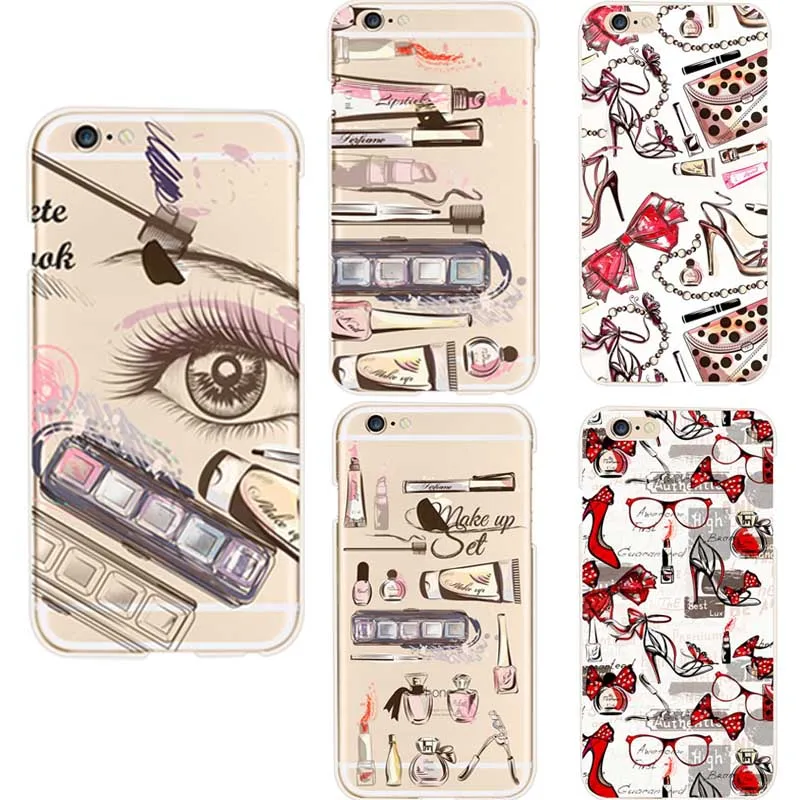 Мода Макияж Чехол Для Телефона для iPhone 6 s Plus Fundas Мягкий силиконовый Прозрачный