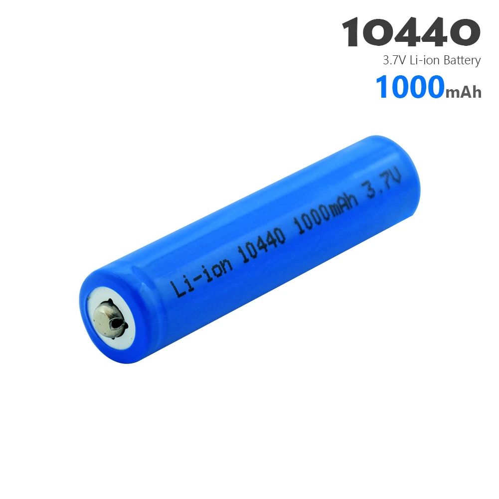 1/2/4 Pcs 10440 AAA Size 3.7V 1000mAh 10440 Lithium Li-ion Battery Button Top For Radio Gamepad LED Light Flashlight Clock
