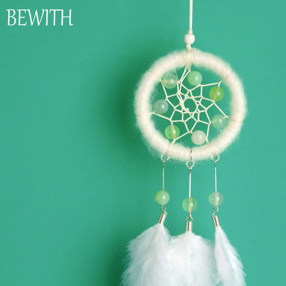 BEWITH мини Ловец снов с натуральными Агатовые камни Автомобильная подвеска и сумка