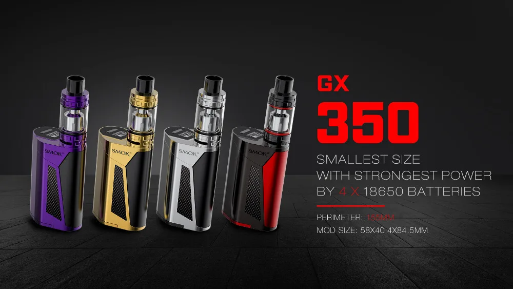 SMOK GX350 Комплект 350 Вт большой мощности испаритель вейп-комплект электронной сигареты SMOK GX350 коробка мод 6 мл емкость TFV8 танк