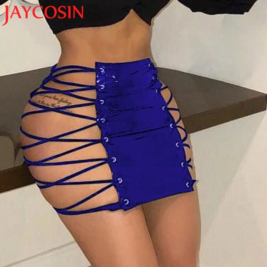 Женская кожаная гофрированная юбка JAYCOSIN бандажная Униформа с высокой талией 18