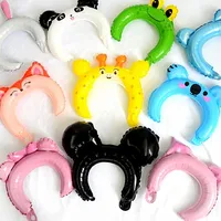 Wholesale 50 Cute Animal Headwear Headband Foil Balloon Mickey Minnie Rabbit Bear Baby Shower Happy Birthday Wedding Party Decor