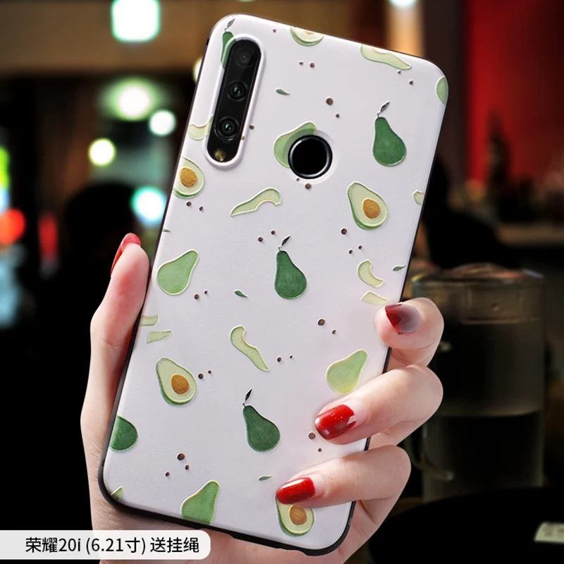 Honor20 мультяшный милый персиковый чехол с тиснением авокадо для huawei HONOR 20 PRO V20 20i Honor