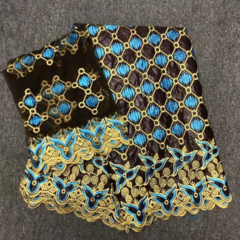 Африканский вышитый жаккард ткань Гвинея Brocade хлопок высокое качество Базен riche