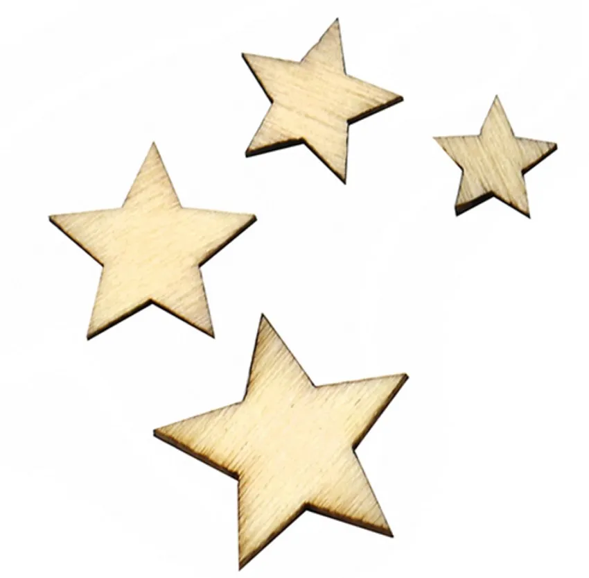 100 шт. деревянные пуговицы в форме звезды | Дом и сад